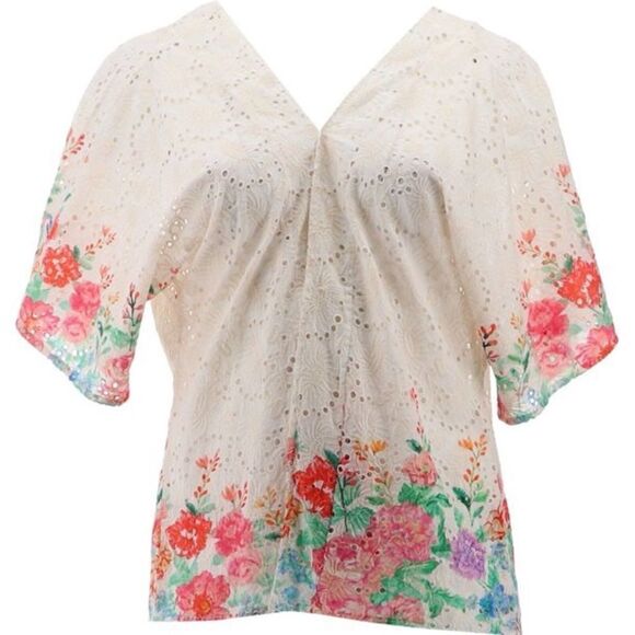 Tolani Collection Embroidered Eyelet Wrap - Picture 4 of 7